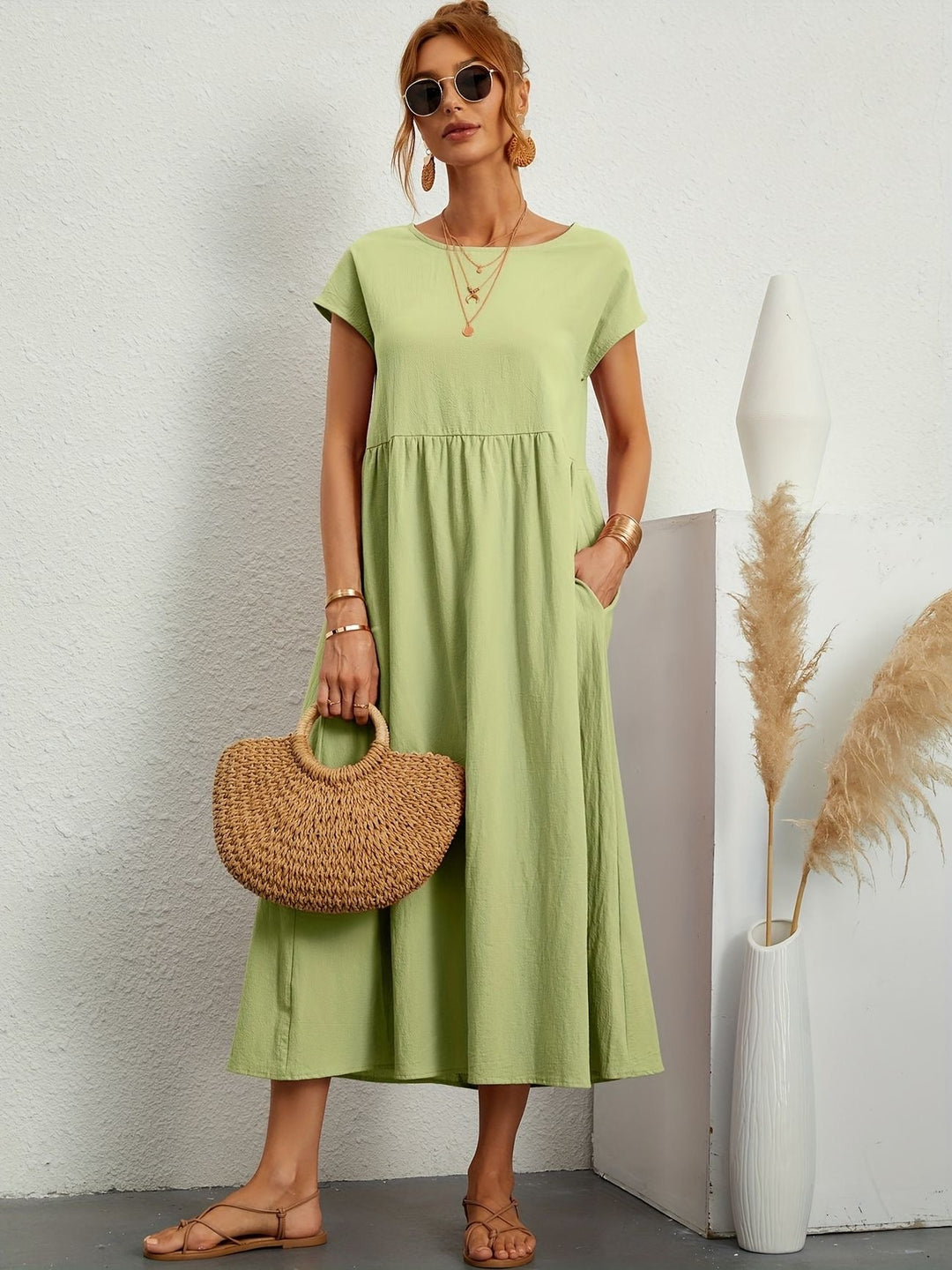 Clara | Abito Midi Fluido con Tasche