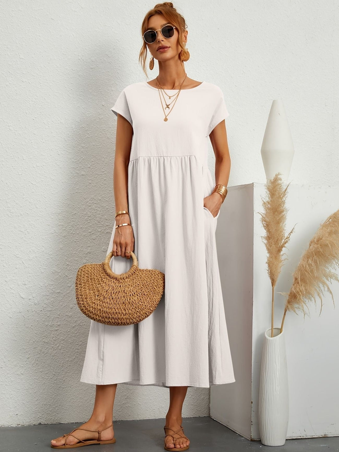 Clara | Abito Midi Leggero con Tasche