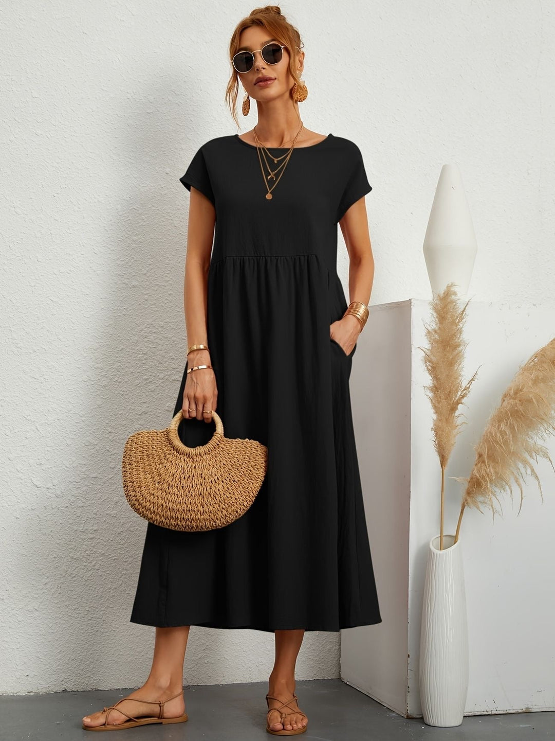Clara | Abito midi leggero con tasche