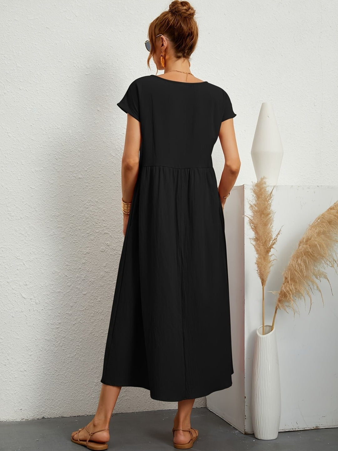 Clara | Abito midi fluido con tasche