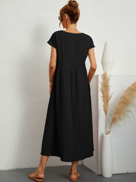 Clara | Abito midi fluido con tasche