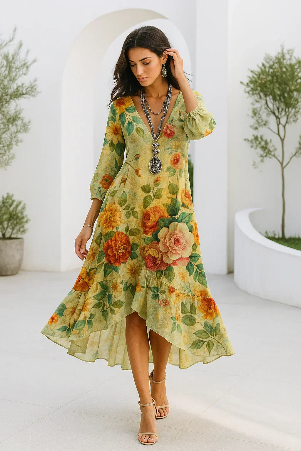 Home | Light Boho Floral Maxi Dress