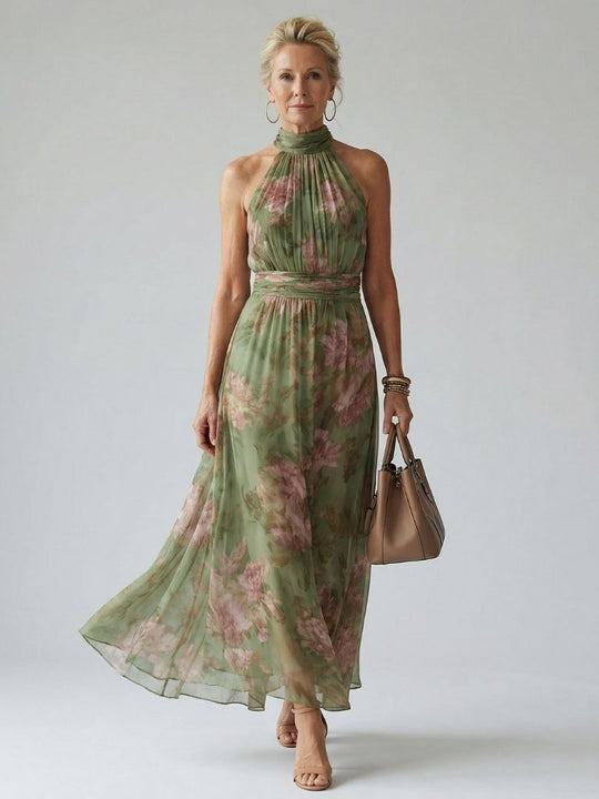 Mirelle | Abito midi plissettato con scollo all'americana