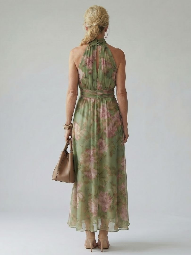 Mirelle | Abito midi plissettato con scollo all'americana