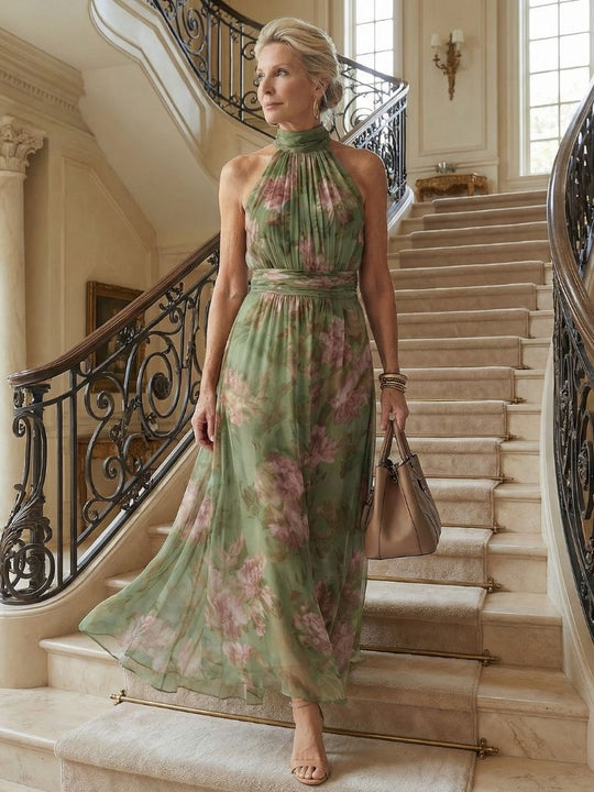 Mirelle | Abito midi plissettato con scollo all'americana