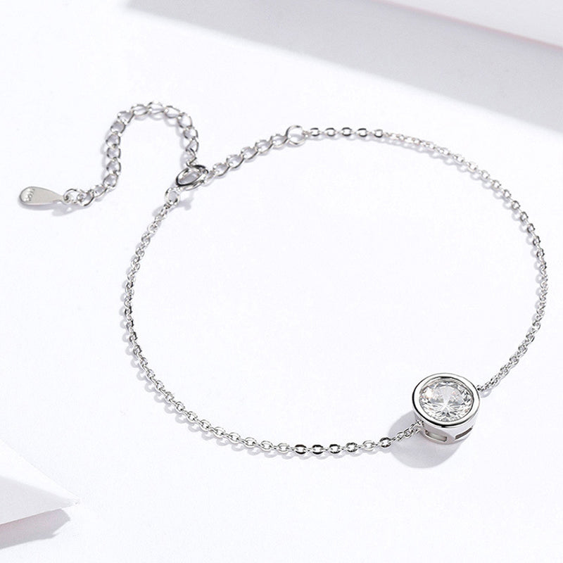 Luce | Bracciale a catena delicata con cristallo solitario incastonato