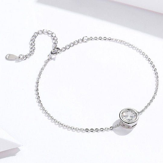 Luce | Bracciale a catena delicata con cristallo solitario incastonato