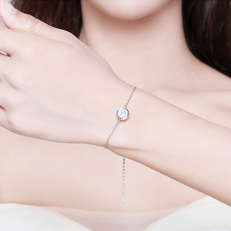 Luce | Bracciale a catena delicata con cristallo solitario incastonato