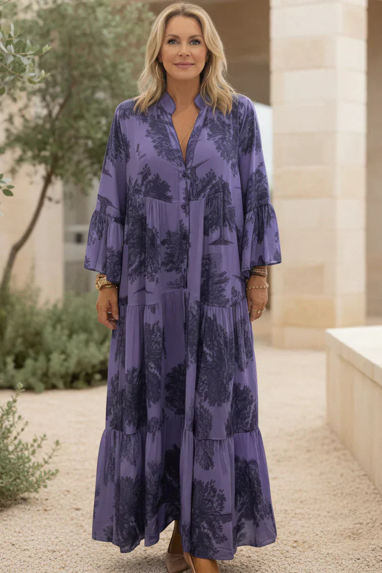 OLIVIA - VESTITO MAXI BOTANICO