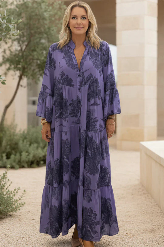 OLIVIA - VESTITO MAXI BOTANICO