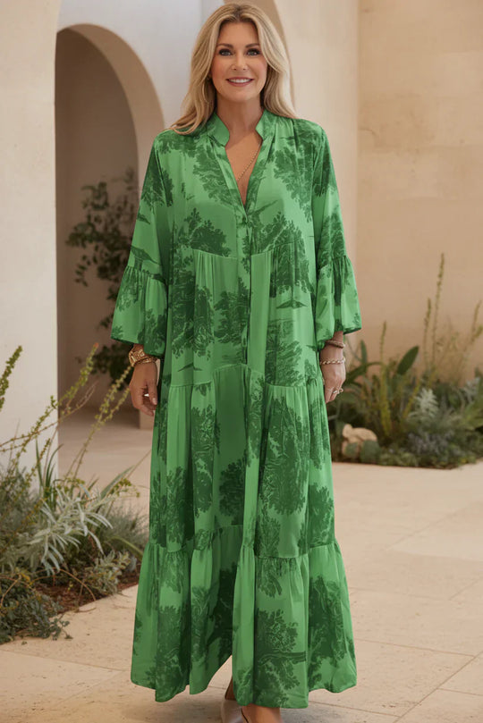 OLIVIA - VESTITO MAXI BOTANICO