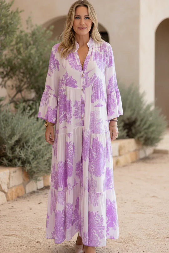 OLIVIA - VESTITO MAXI BOTANICO