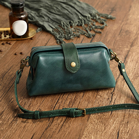 Fabienne - Borsa in pelle vintage, fatta a mano