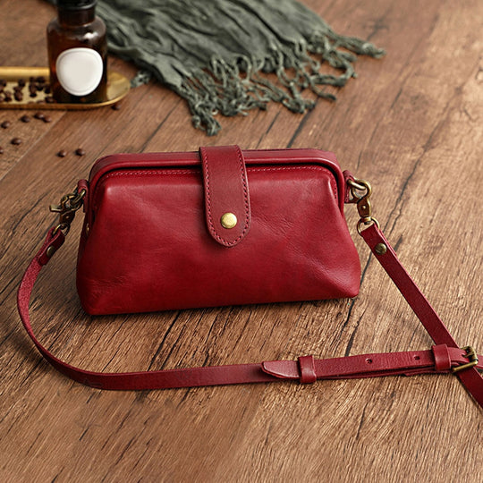 Fabienne - Borsa in pelle vintage, fatta a mano