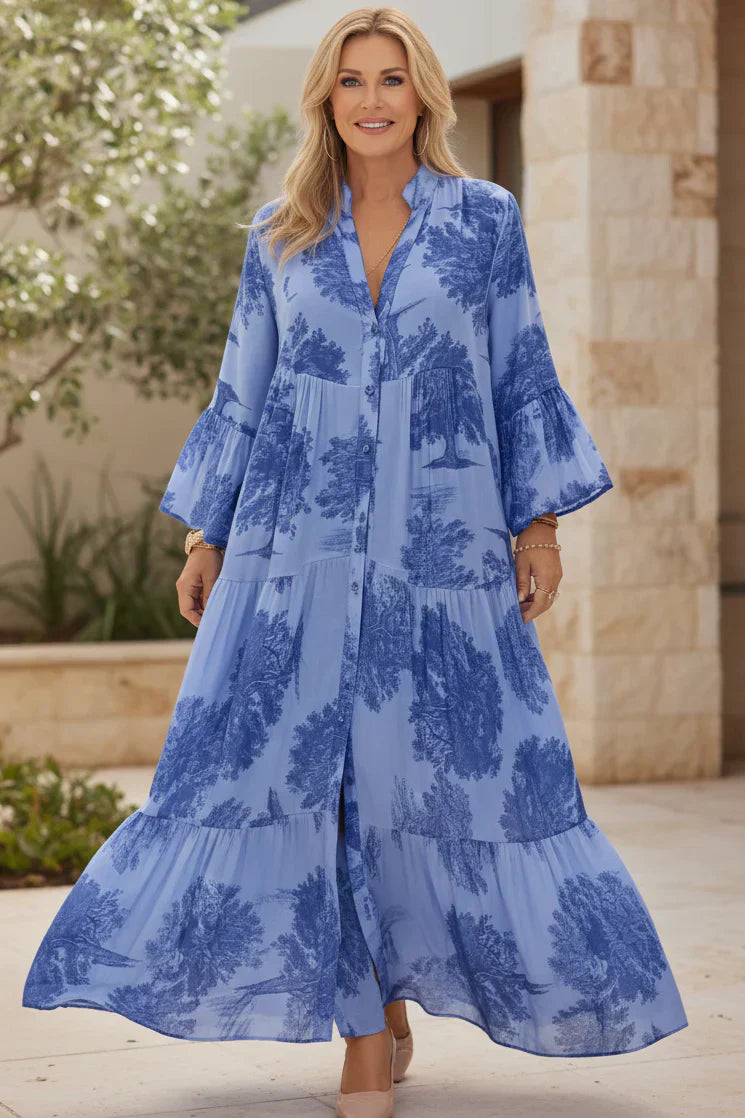 OLIVIA - VESTITO MAXI BOTANICO