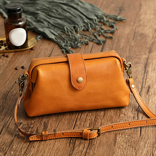 Fabienne - Borsa in pelle vintage, fatta a mano