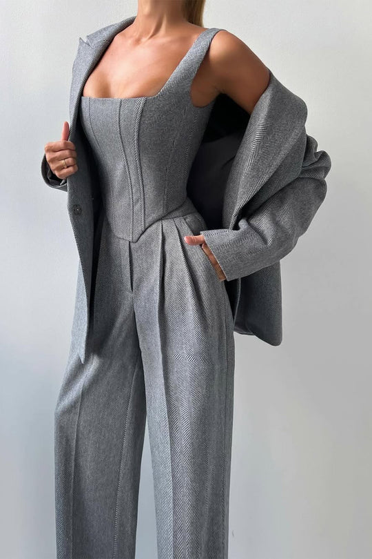 Dolce | Three-Piece Suit with Double-Breasted Blazer