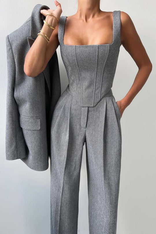 Dolce | Three-Piece Suit with Double-Breasted Blazer