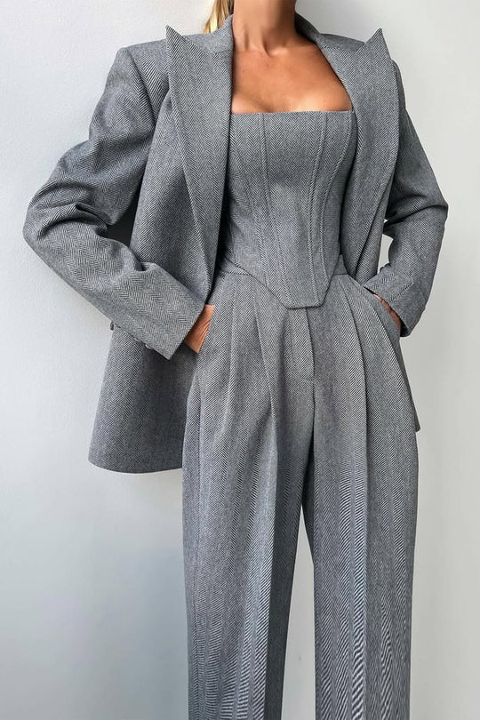 Dolce | Three-Piece Suit with Double-Breasted Blazer