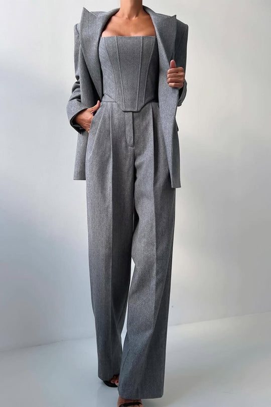 Dolce | Three-Piece Suit with Double-Breasted Blazer