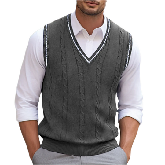 Kyson | Maglione uomo smanicato con scollo a V