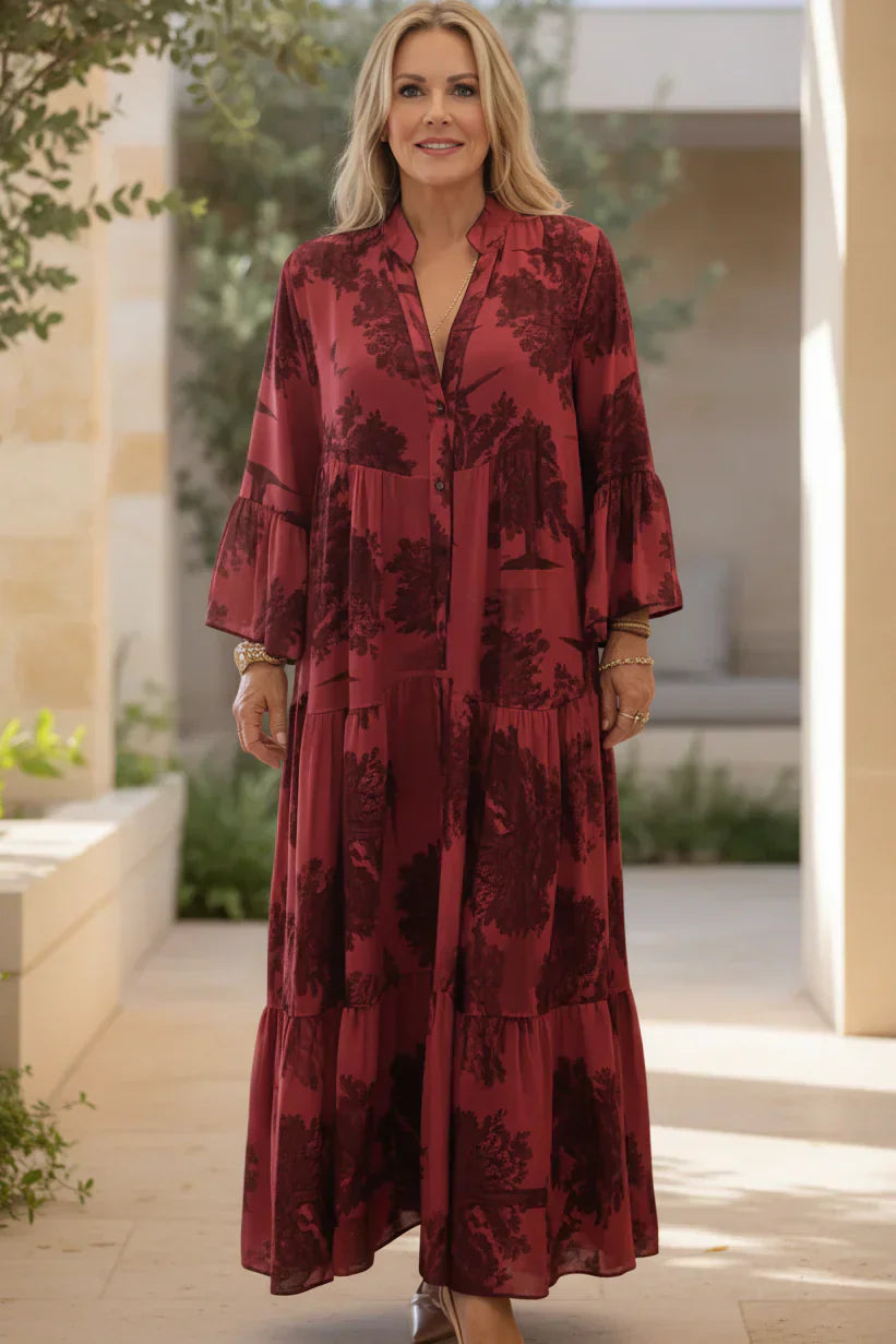 OLIVIA - VESTITO MAXI BOTANICO