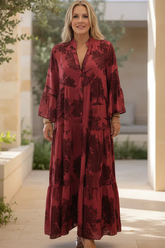OLIVIA - VESTITO MAXI BOTANICO