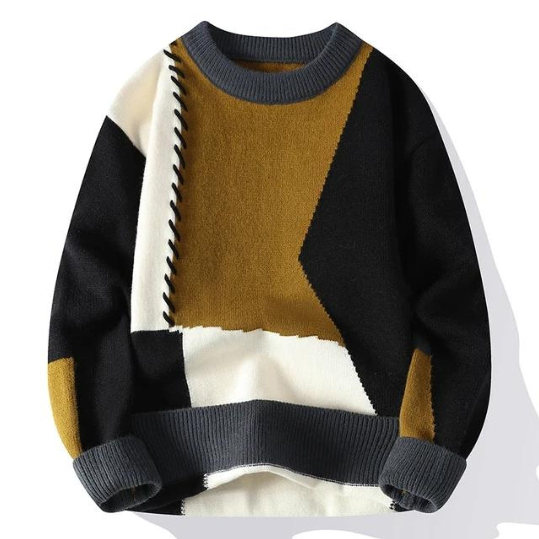 Guadalupe | Maglione elegante patchwork primaverile da uomo