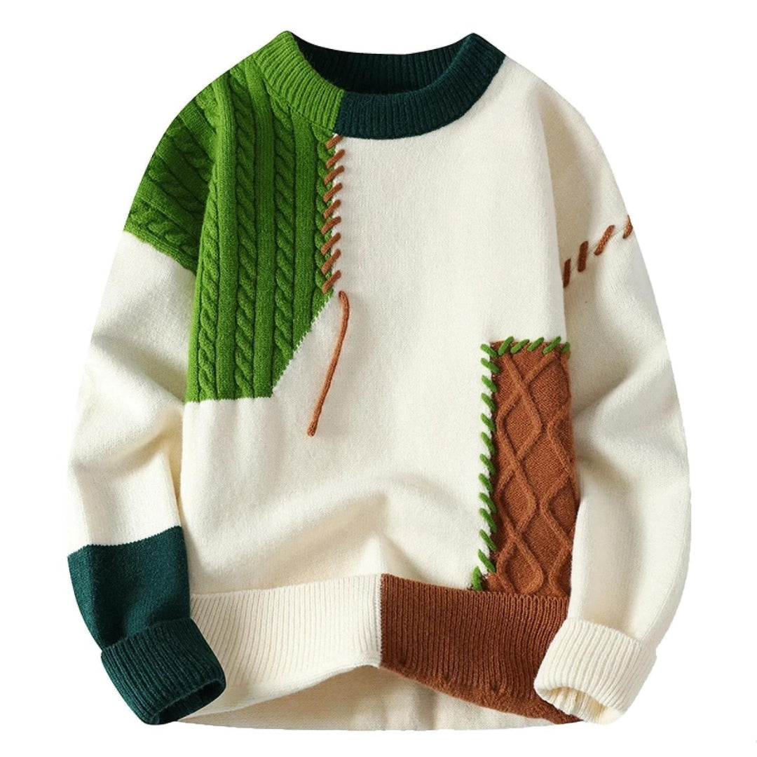 Guadalupe | Maglione elegante patchwork primaverile da uomo