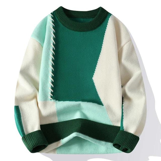 Guadalupe | Maglione elegante patchwork primaverile da uomo