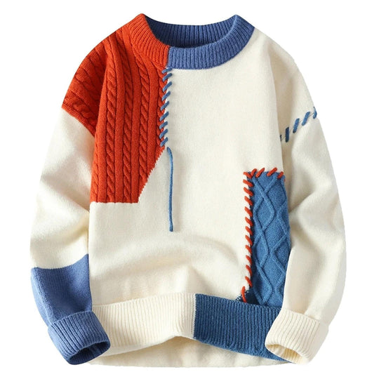 Guadalupe | Maglione elegante patchwork primaverile da uomo