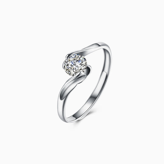 Aurore | Anello Solitario con Cristallo Incastonato in Design Torciglione