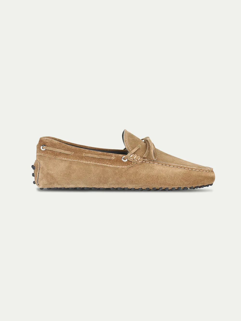 Men's Beige Suede Loafers with Sculpted Sole