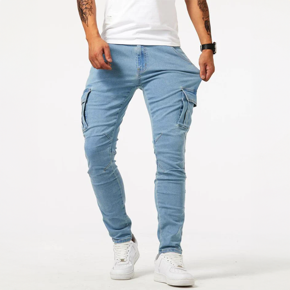 Kody | Jeans Cargo Elasticizzati Relaxed Fit da Uomo