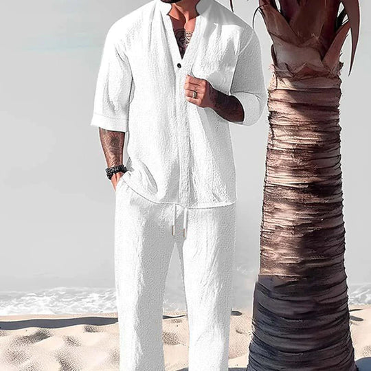 Jrue | Men's Casual Summer Set with Breathable Shirt and Pants