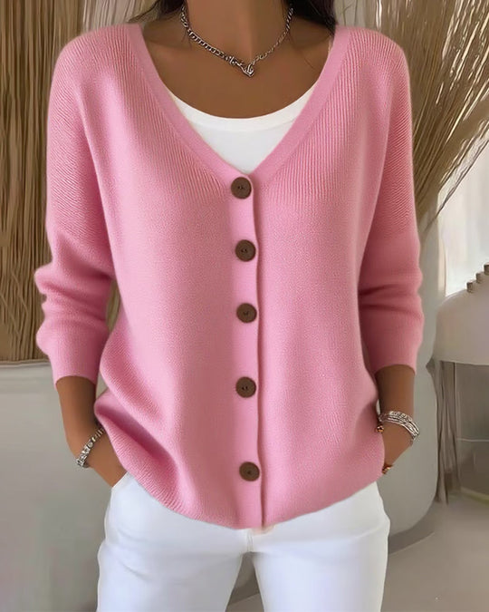 Camelia | Maglione cardigan lavorato a maglia con bottoni dalla silhouette strutturata