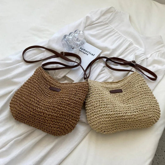 Camille | Elegant Woven Bag with Circular Handles