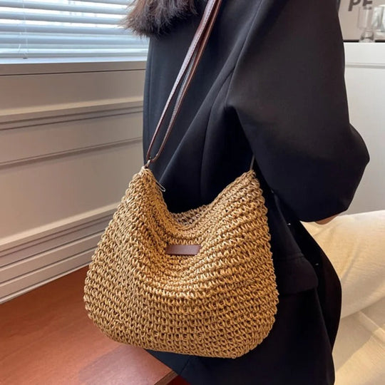 Camille | Elegant Woven Bag with Circular Handles