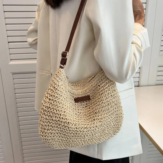 Camille | Elegant Woven Bag with Circular Handles