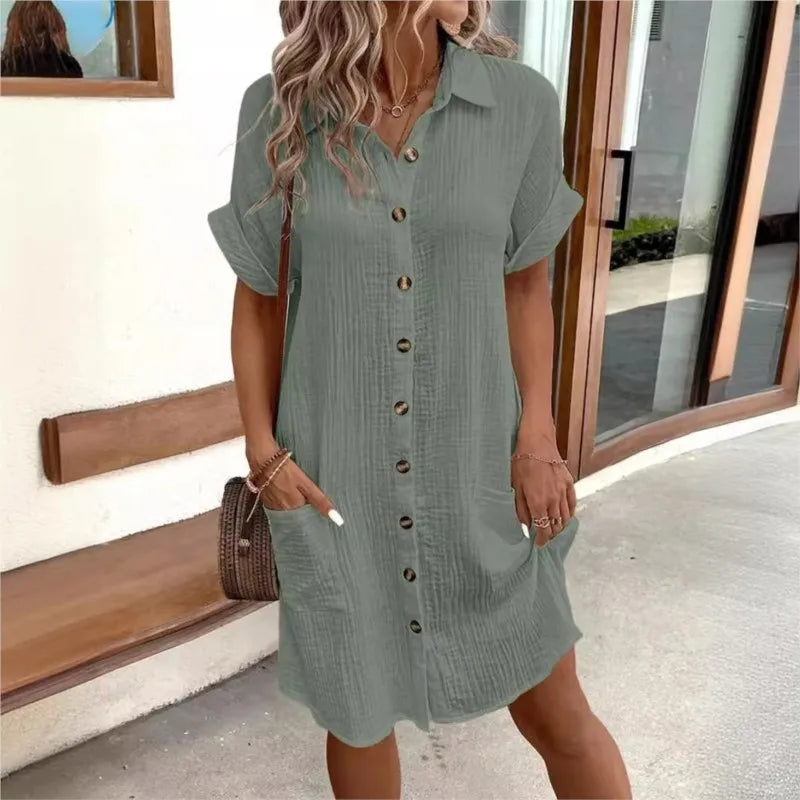 Juliette | Abito Estivo a Camicia con Bottoni