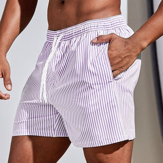 Azlan | Men's Striped Elegant Swimsuit - Classic Style