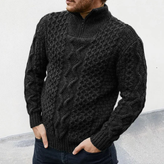 Quinn | Men's high-neck zipped knit sweater