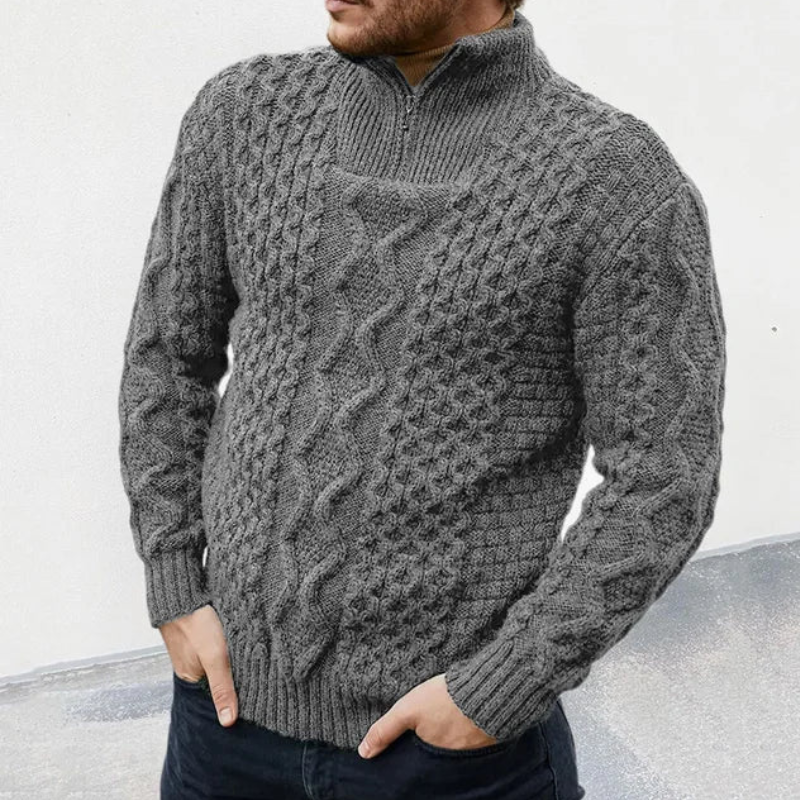 Quinn | Men's high-neck zipped knit sweater