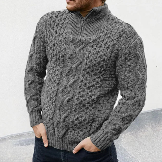 Quinn | Men's high-neck zipped knit sweater