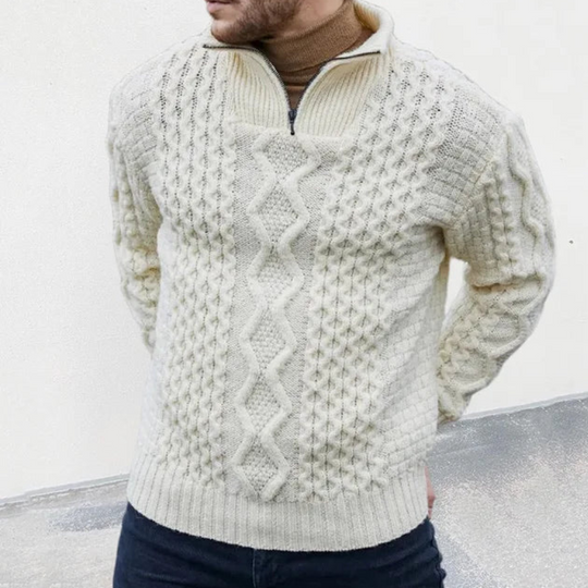 Quinn | Men's high-neck zipped knit sweater