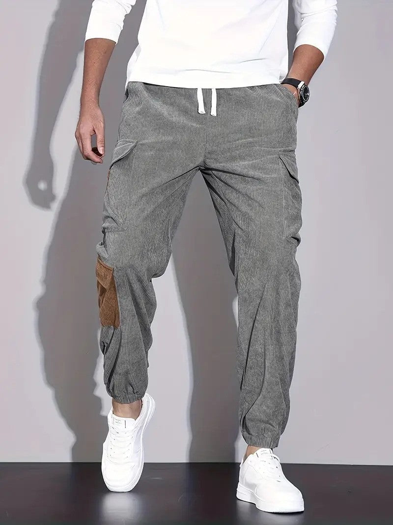 Lester | Men's Classic Corduroy Cargo Trousers with Multiple Pockets