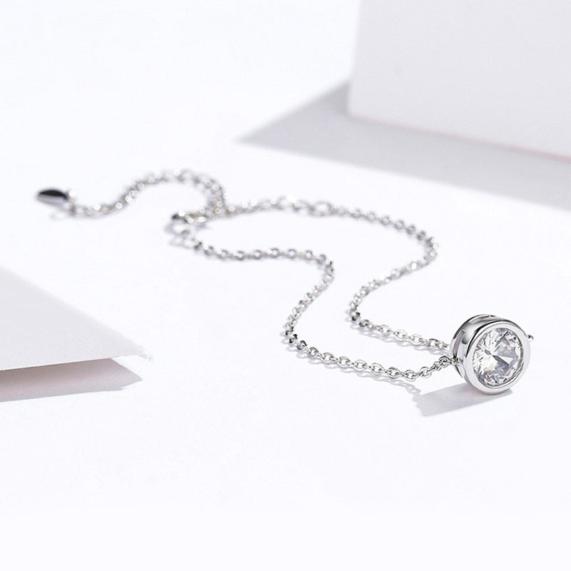 Luce | Bracciale a catena delicata con cristallo solitario incastonato
