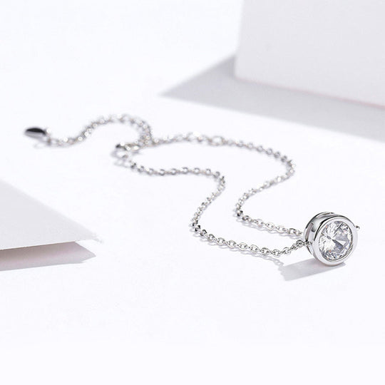 Luce | Bracciale a catena delicata con cristallo solitario incastonato